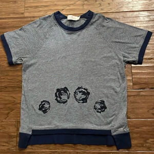 Adidas by Stella McCartney High Low Staggered Hem Short Sleeve Shirt Size S